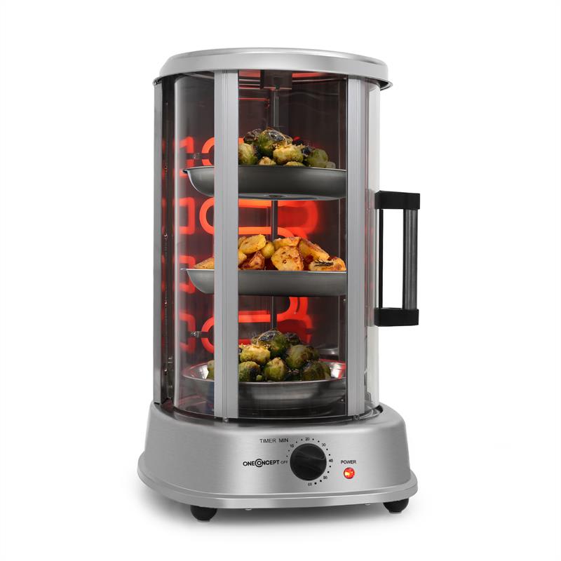 OneConcept Food Tray, grilovacia miska, 2 kusy, príslušenstvo pre gril Kebab Master Pro, nerezová oceľ