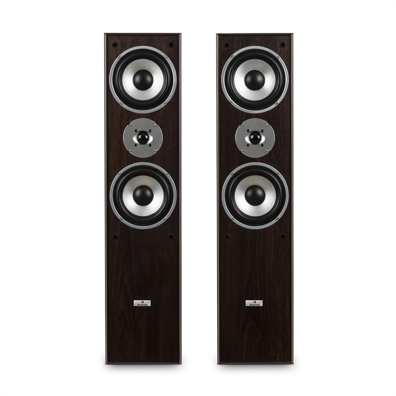 Auna L766 3-cestné basreflexné HiFi reproduktory, pár, vlašský orech