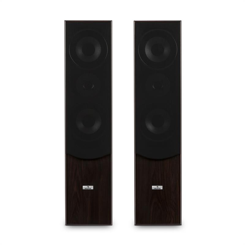 Auna L766 3-cestné basreflexné HiFi reproduktory, pár, vlašský orech – Obrázok 2