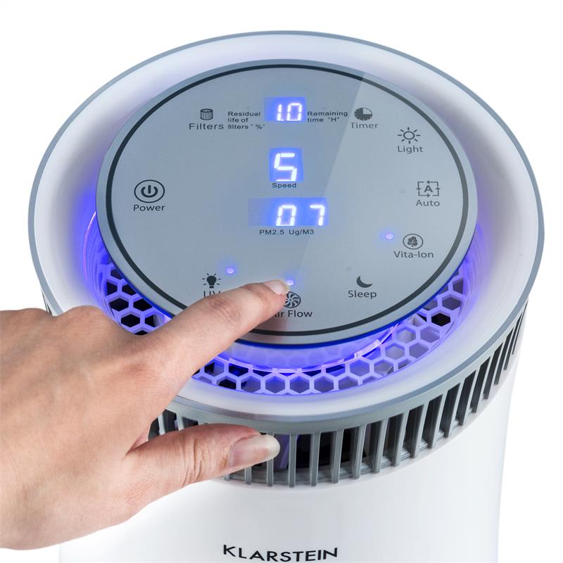 Klarstein Arosa, čistička vzduchu, ionizátor, UV lampa, automatický režim/režim počas spánku, biela – Obrázok 2
