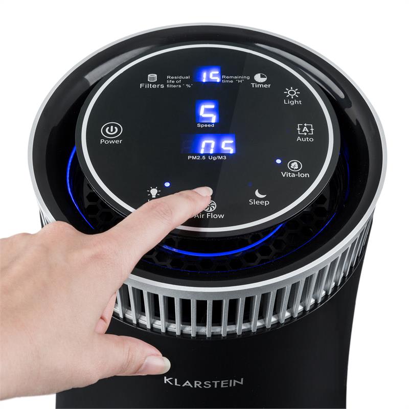 Klarstein Arosa, čistička vzduchu, ionizátor, UV lampa, automatický režim/režim počas spánku, čierna – Obrázok 2