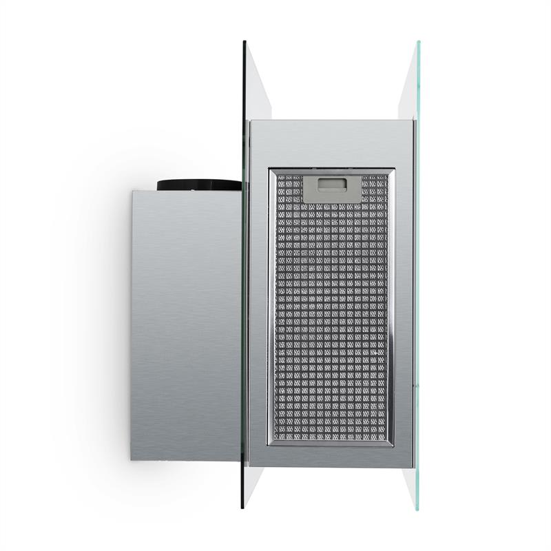Klarstein Karree, digestor, 60 cm, nástenný, 640 m³/h, LED, nehrdzavejúca oceľ, sklo, biely – Obrázok 2