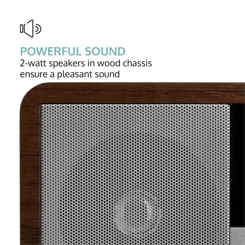 Auna Worldwide Mini, internetové rádio, WLAN, sieťový prehrávač, USB, MP3, AUX, FM tuner, orech – Obrázok 5
