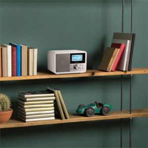 Auna Worldwide Mini, internetové rádio, WLAN, sieťový prehrávač, USB, MP3, AUX, FM tuner, biela farba