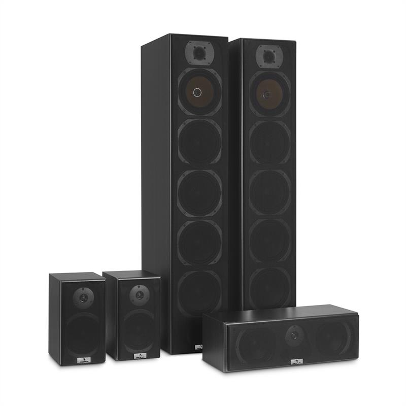 Auna V9B, priestorové (surround) reproduktory, set 5 boxov, 440W RMS, čierne