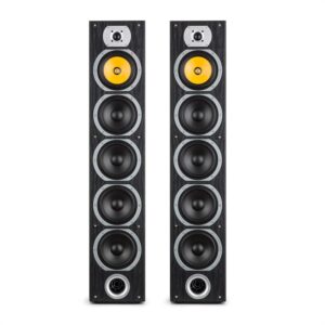 Auna V7B 4-cestné basreflexné stojace reproduktory, 440W, odnímateľný predný kryt, čierna farba