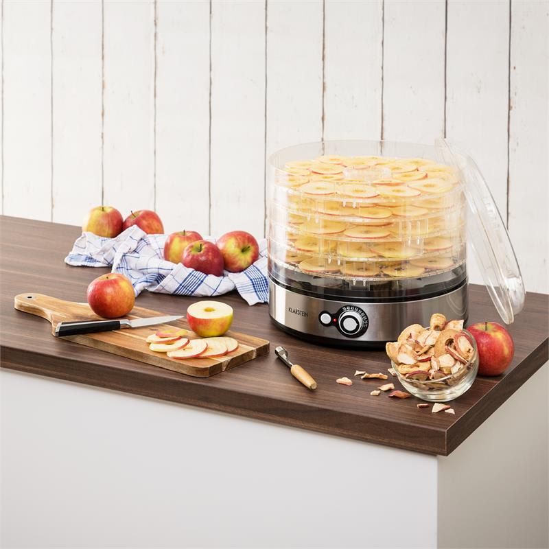 Klarstein Fruitower M sušička ovocia, 35-70°C, 5 poličiek, 200-240W, ušľachtilá oceľ