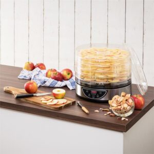 Klarstein Fruitower D sušička ovocia, 35-70°C, časovač, 5 poličiek, 200-240W, ušľachtilá oceľ