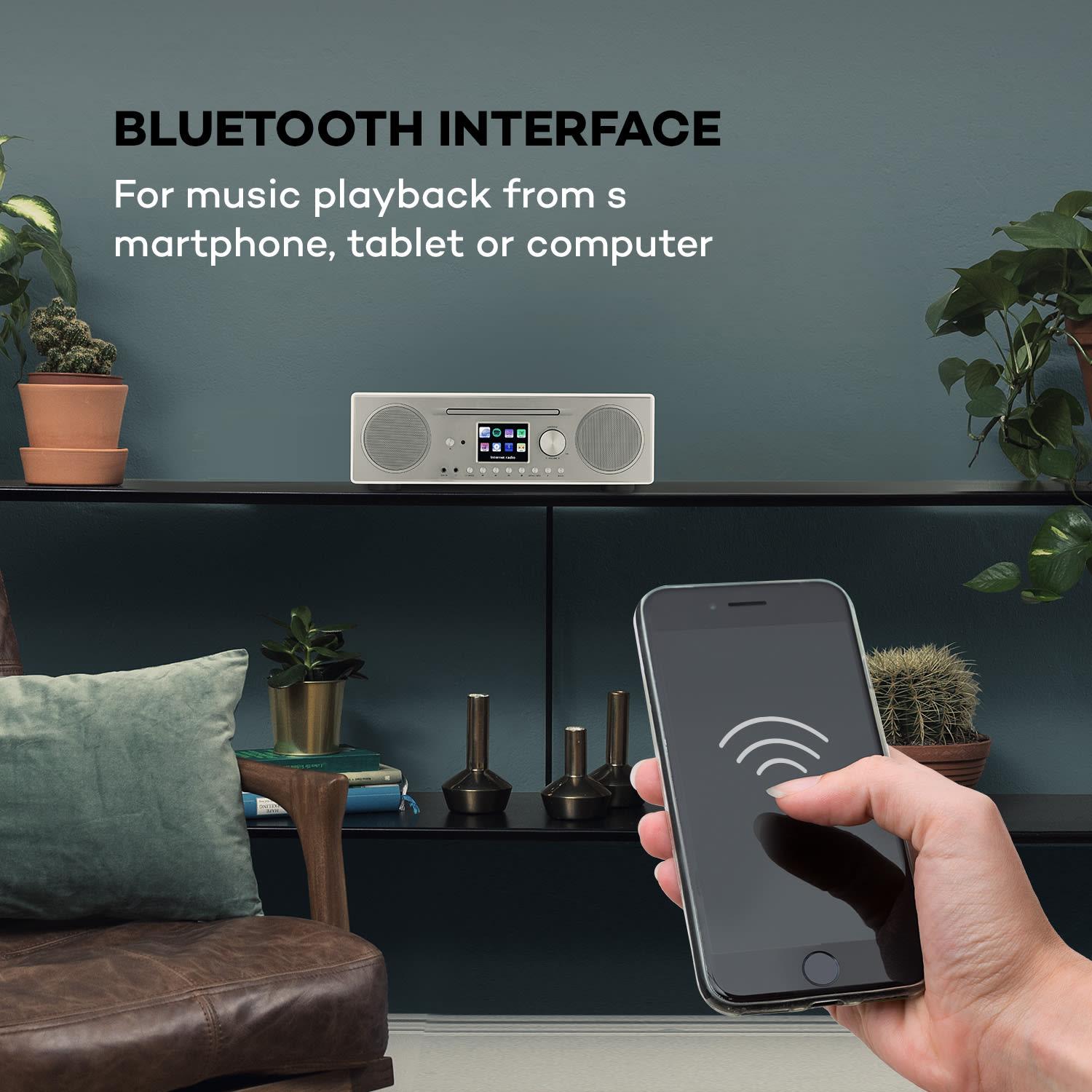 Auna Connect CD, internetové rádio, mediálny prehrávač, BT, MP3, DAB+, Spotify, connect radio, biele – Obrázok 3