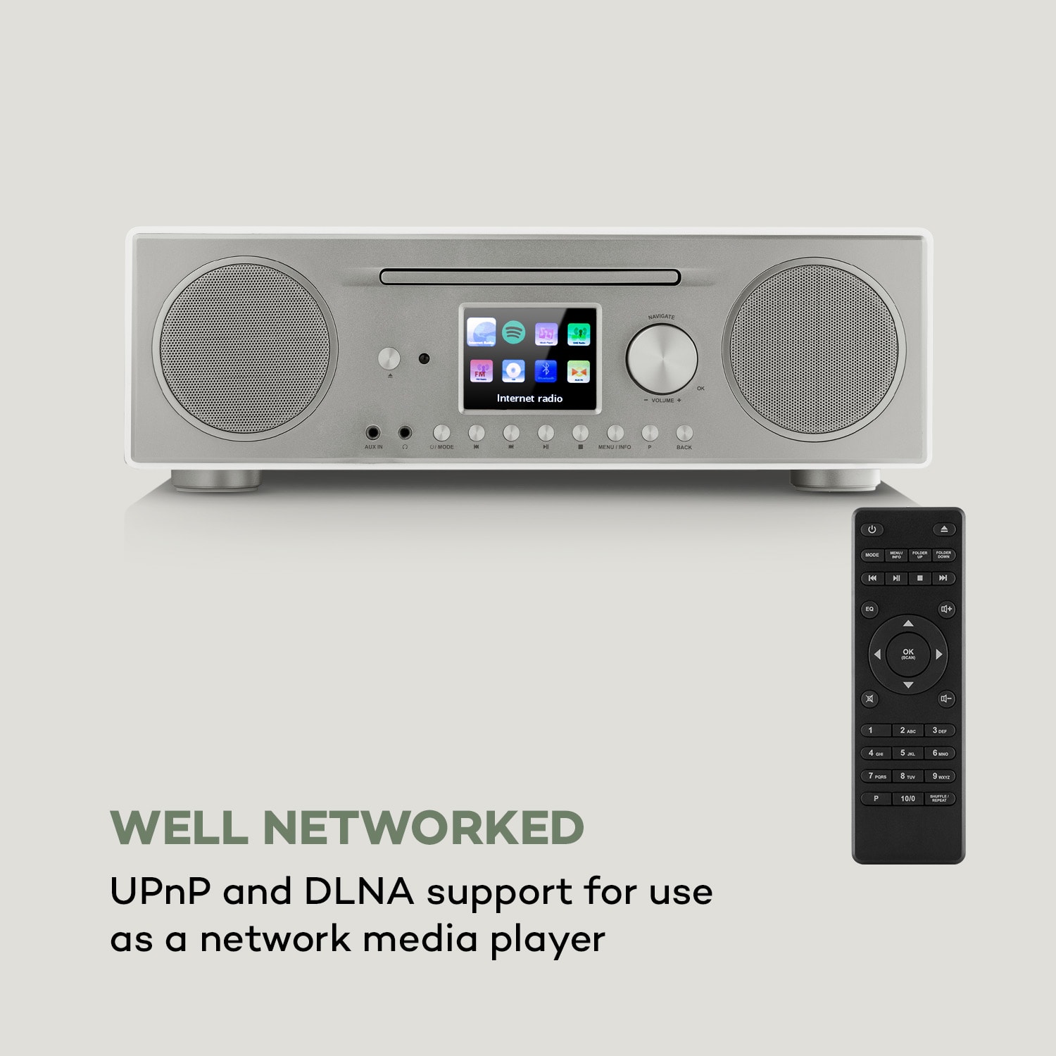 Auna Connect CD, internetové rádio, mediálny prehrávač, BT, MP3, DAB+, Spotify, connect radio, biele – Obrázok 5