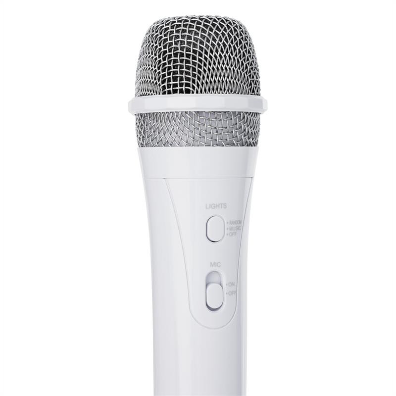 Auna Kara Dazzl, karaoke mikrofón, LED svetelný efekt, biely – Obrázok 4