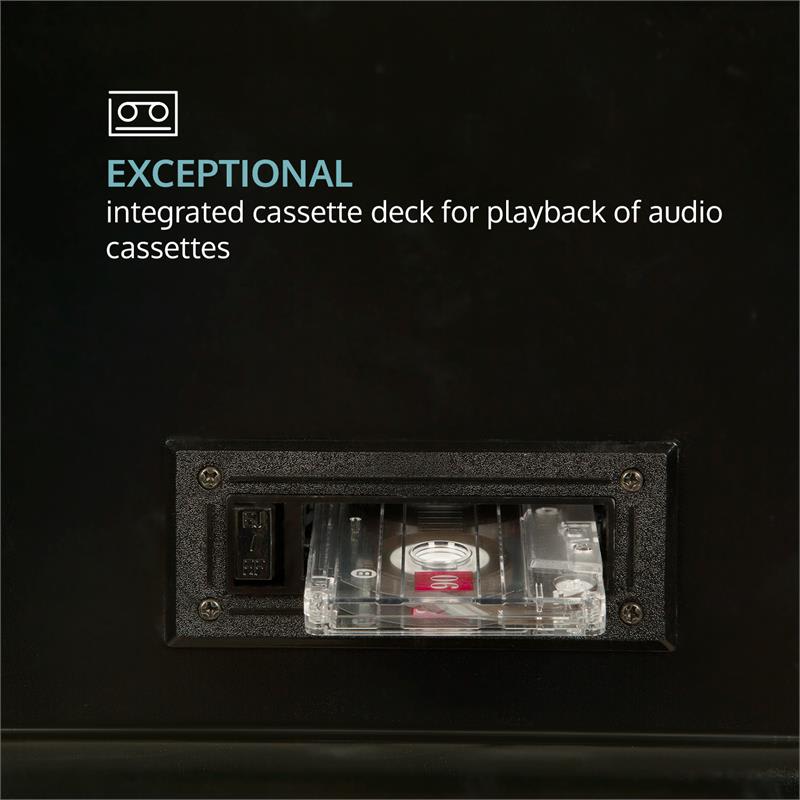 Auna Belle Epoque 1908, retro stereo systém, gramofón, rádio, USB, CD, MP3, mikrosystém – Obrázok 4