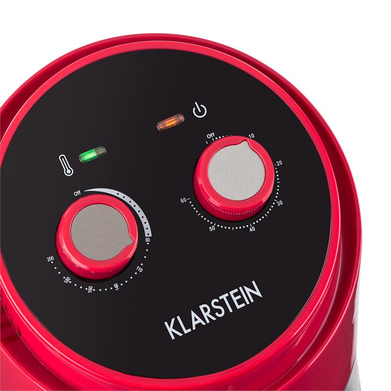 Klarstein Wel Air Fry, teplovzdužná fritéza, 1230W, poistka pred prehriatím, 1,5l, červená – Obrázok 3