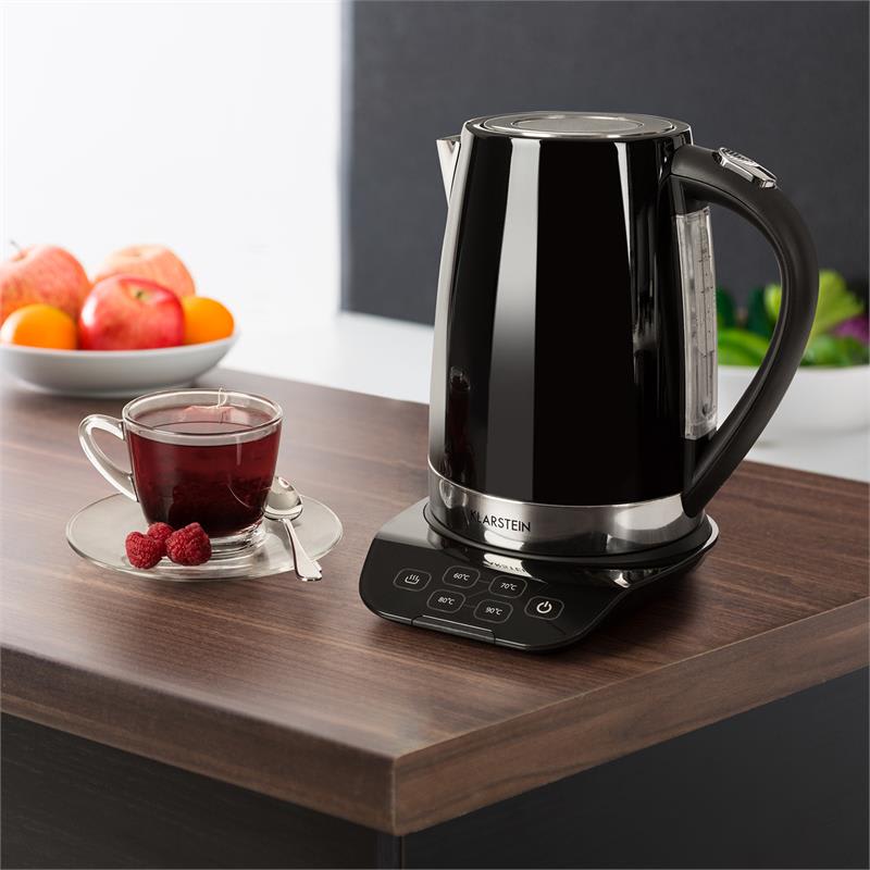 Klarstein Gulliver rýchlovarná kanvica, 2200W; 1,7l; funkcia udržiavania teploty, čierna farba