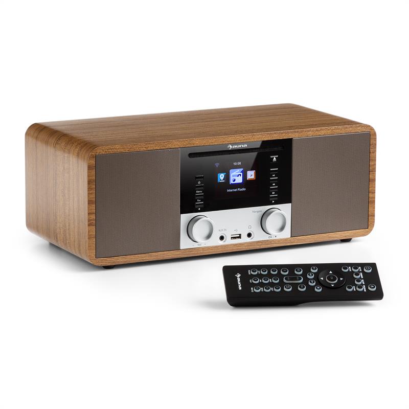 Auna IR-190, internetové rádio, CD prehrávač, WiFi, UPnP, USB, diaľkový ovládač, orech – Obrázok 3