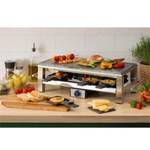 Klarstein Schmelzlette, raclette gril, 1500 W, platňa z prírodného kameňa, konštrukcia z nehrdzavejúcej ocele