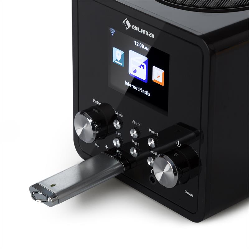 Auna IR-120 internetové rádio, WiFi DNLA UPnP app-control, čierna farba – Obrázok 5