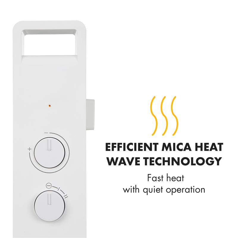 Klarstein HeatPal Mica20, elektrický ohrievač, 2000 W, 2 výkonnostné stupne, biely – Obrázok 5
