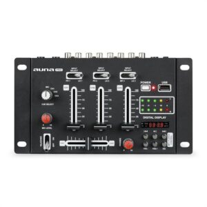 Auna Pro DJ-21 DJ-mixér mixážny pult, USB, čierna farba
