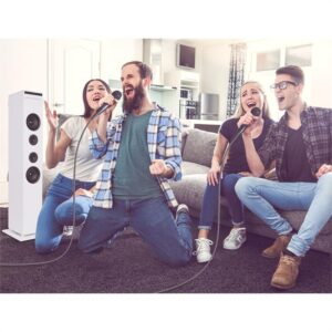 Auna Karaboom CD karaoke zariadenie, bluetooth, MP3, USB nabíjačka, mikrofón, diaľkové ovládanie, biela farba