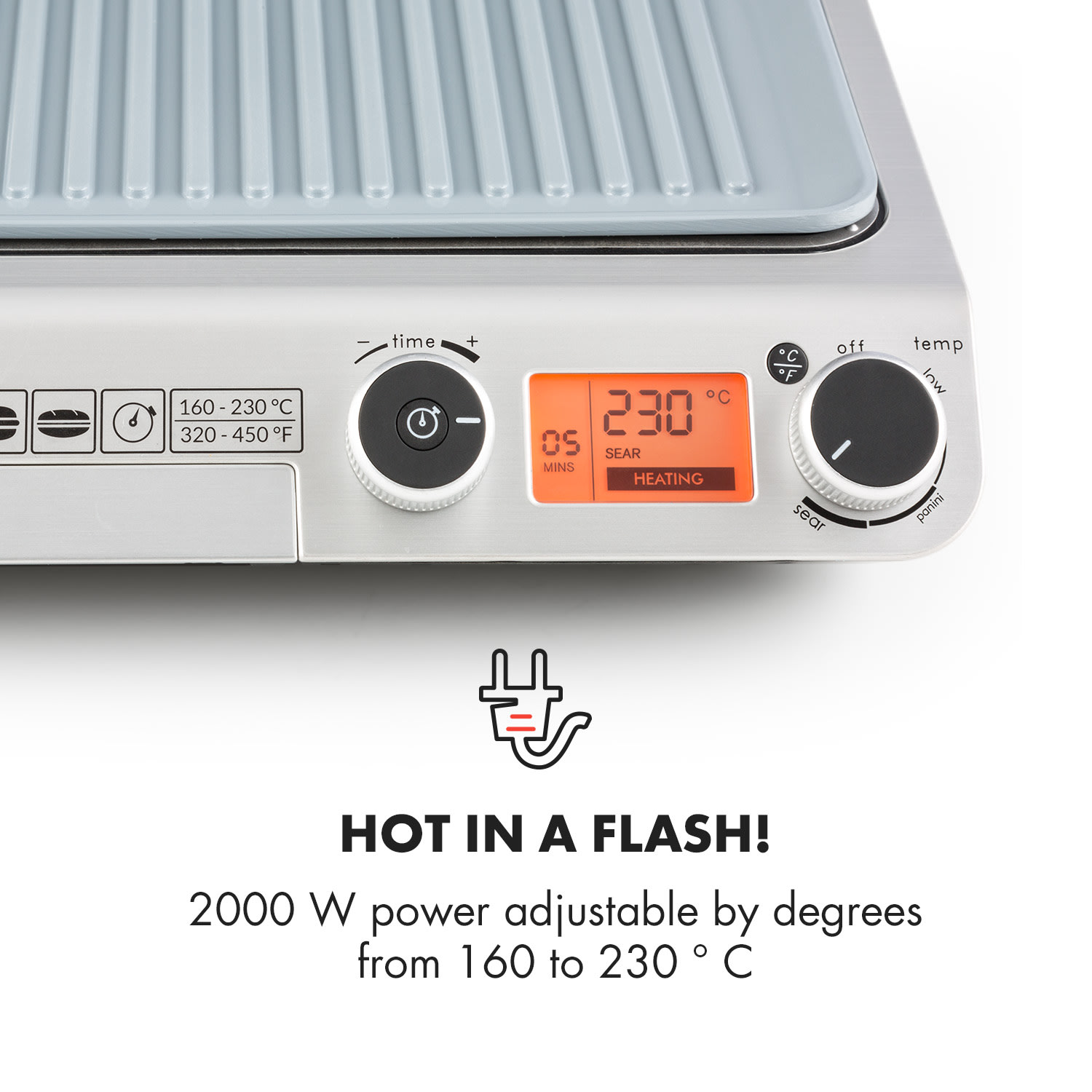 Klarstein Grand Gourmet Ceramic 3-v-1 kontaktný gril, 2000W, sklokeramika – Obrázok 4