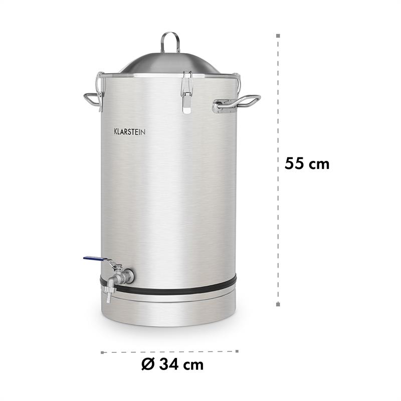 Klarstein Maischfest 25, fermentačný kotol, 25 l, kvasná rúrka, nehrdzavejúca oceľ 304 – Obrázok 5