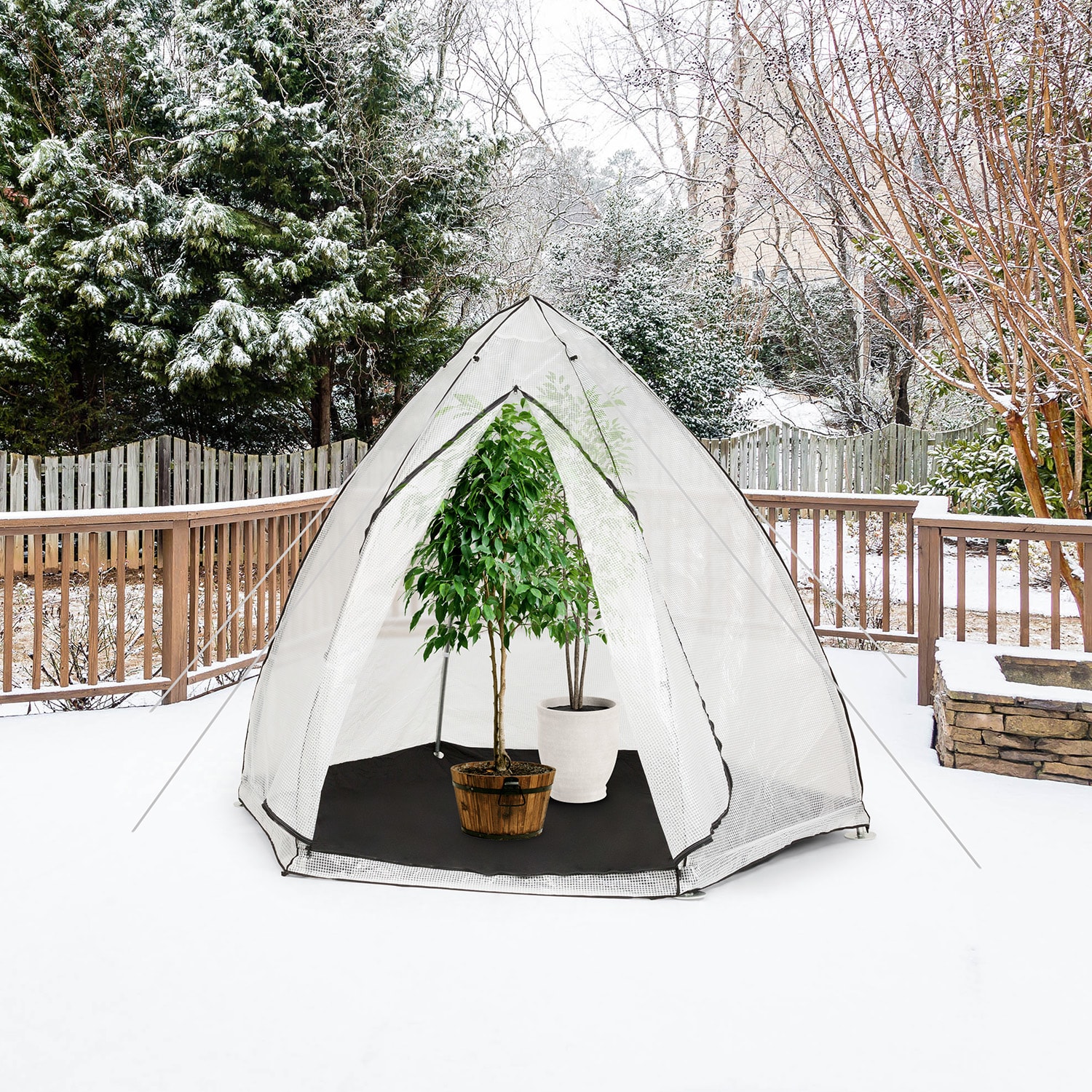 Waldbeck Greenshelter M, skleník na prezimovanie rastlín, 240 x 200 cm, oceľové tyče Ø 25 mm, PVC