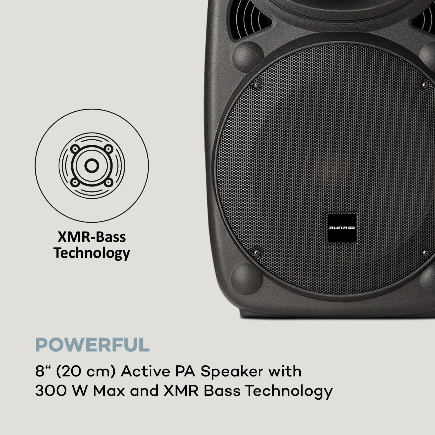Auna Pro SLK-8-A, aktívny PA reproduktor, 300W, 8", USB a SD porty, MP3 – Obrázok 3