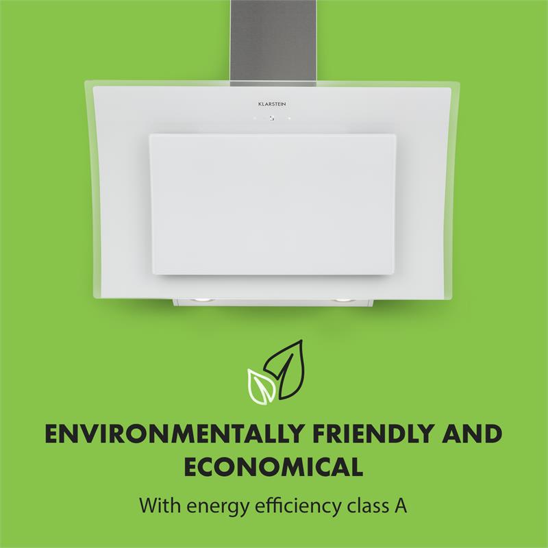 Klarstein Sabia 90, digestor, 90 cm, nástenný, 600 m³/h, LED, biely – Obrázok 3