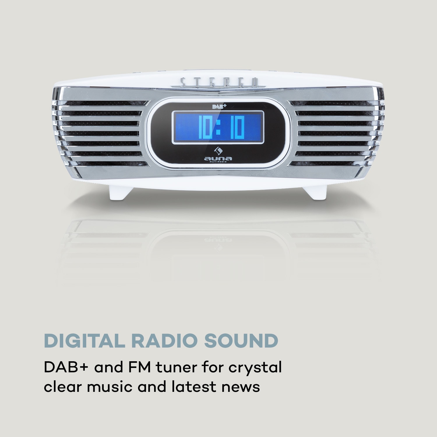 Auna Dreamee DAB+, rádiobudík, CD prehrávač, DAB+/FM, CD-R/RW/MP3, AUX, retro, biely – Obrázok 2