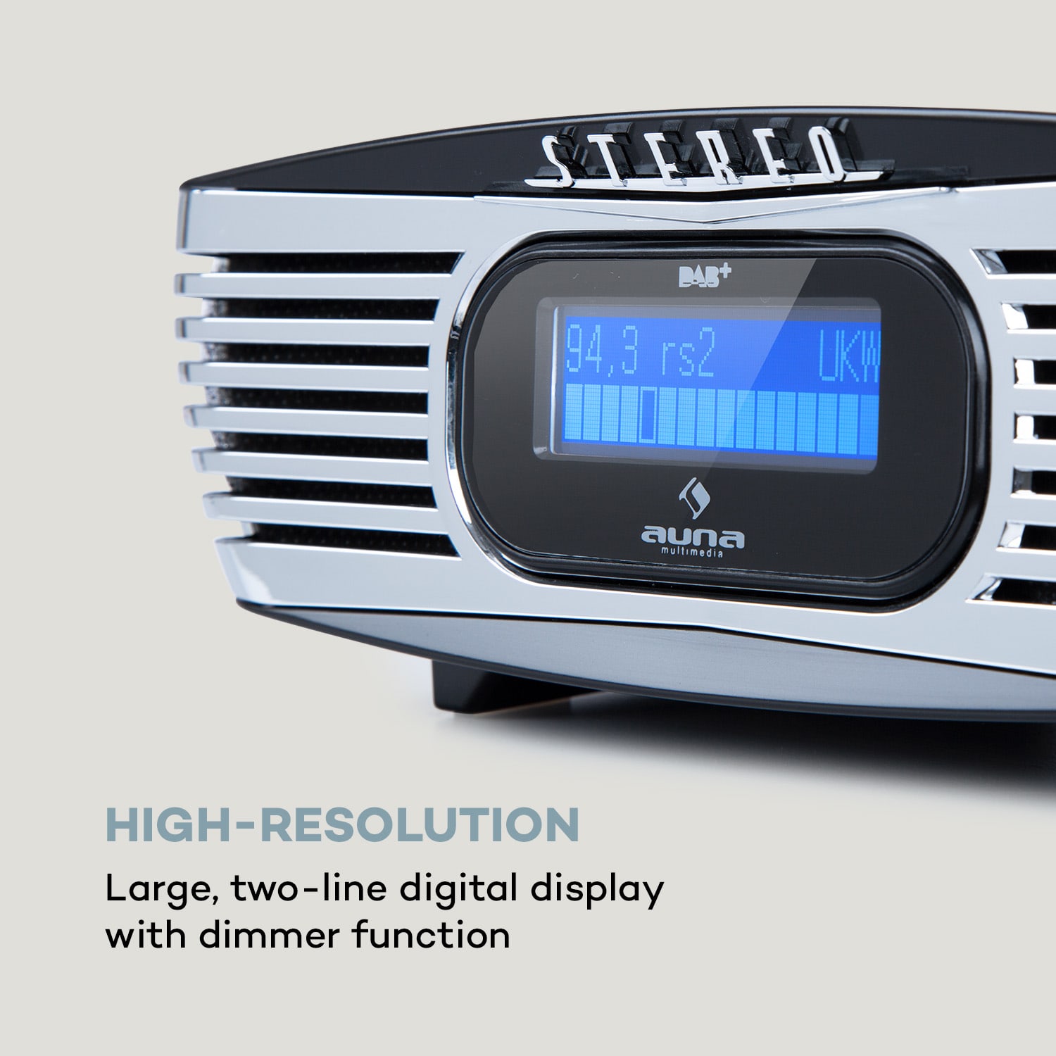 Auna Dreamee DAB+, rádiobudík, CD prehrávač, DAB+/FM, CD-R/RW/MP3, AUX, retro, čierny – Obrázok 4