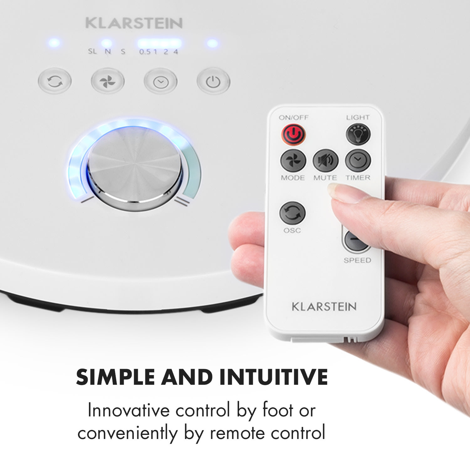 Klarstein Clear Stream, stojanový ventilátor, 16" (40 cm), 28 W, 3120 m³/h, oscilácia 90°, biely – Obrázok 5