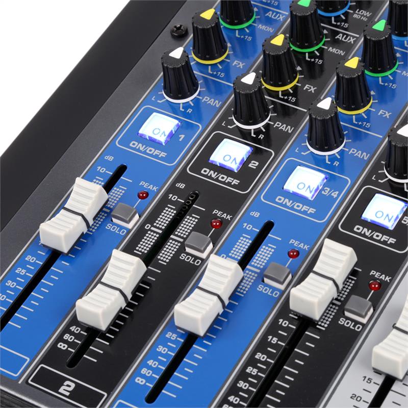 Power Dynamics PDM-S1204, mixážny pult, 12-kanálový, DSP/MP3, USB port, BT prijímač – Obrázok 4