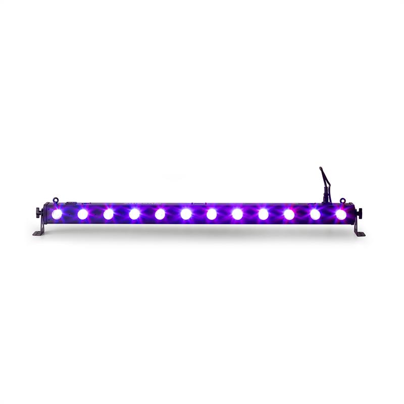 Beamz LCB140 LED lišta, 12x 6W LEDiek, 25W; 2, 3, 4, alebo 8 DMX kanálov, stmievač 0-100%
