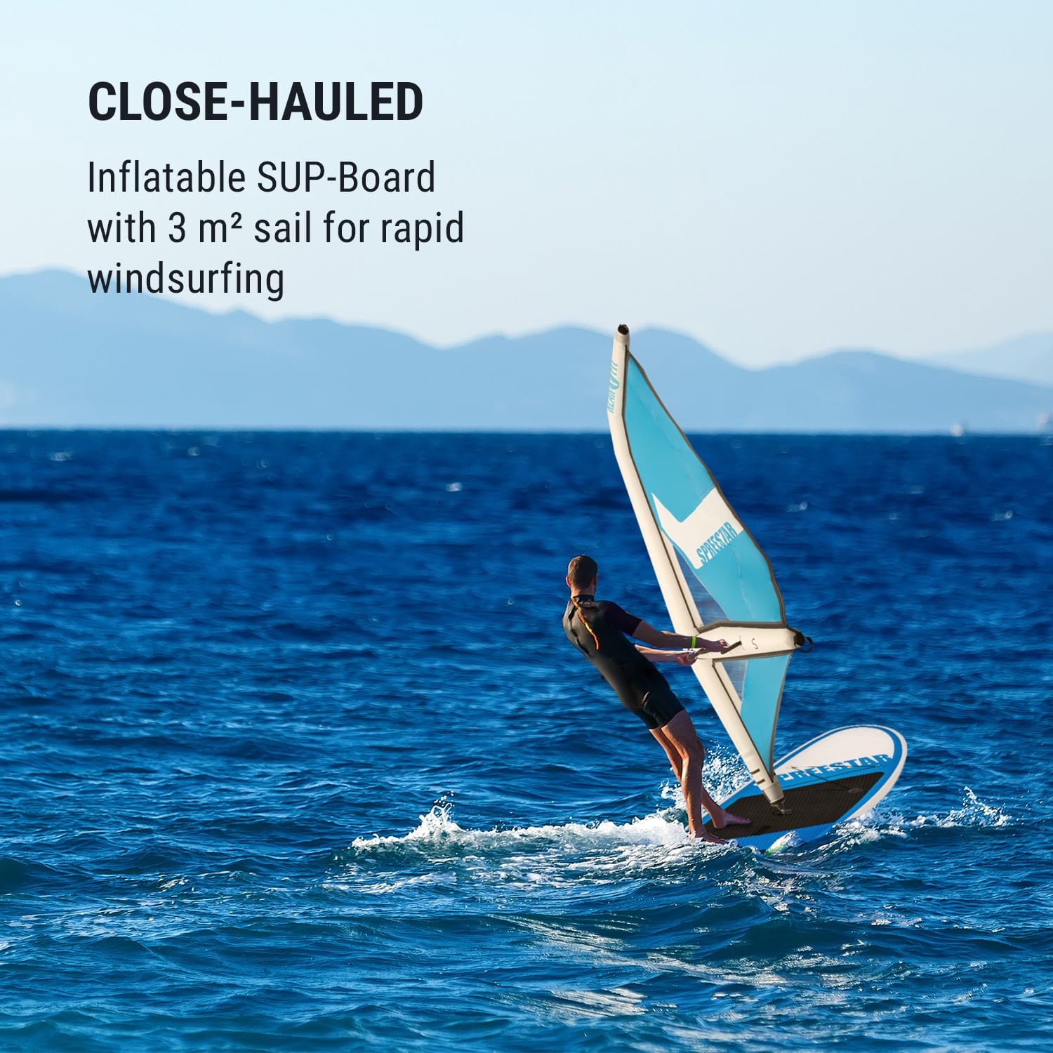 KLARFIT Spreestar WS, nafukovací paddleboard, SUP-Board-Set, 300x10x71, modro-biela farba