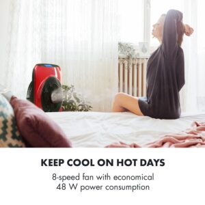 Klarstein Cool Tropic, stojanový ventilátor so zvlhčovačom vzduchu, 48 W, 2820 m³/h, červený