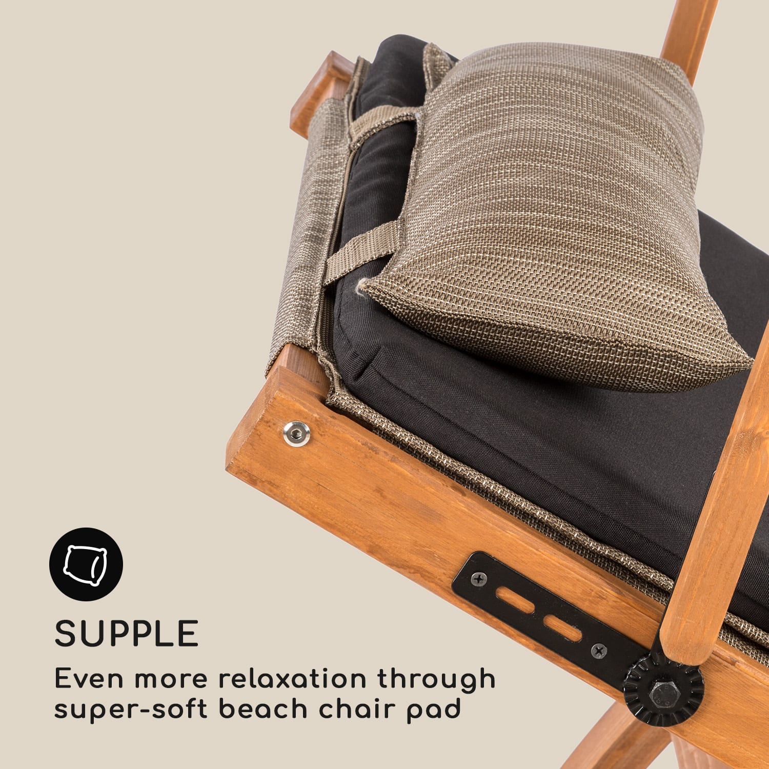 Blumfeldt Acalibu, čalúnenie na lehátko, polyester, penová výplň, príslušenstvo, čierne – Obrázok 2