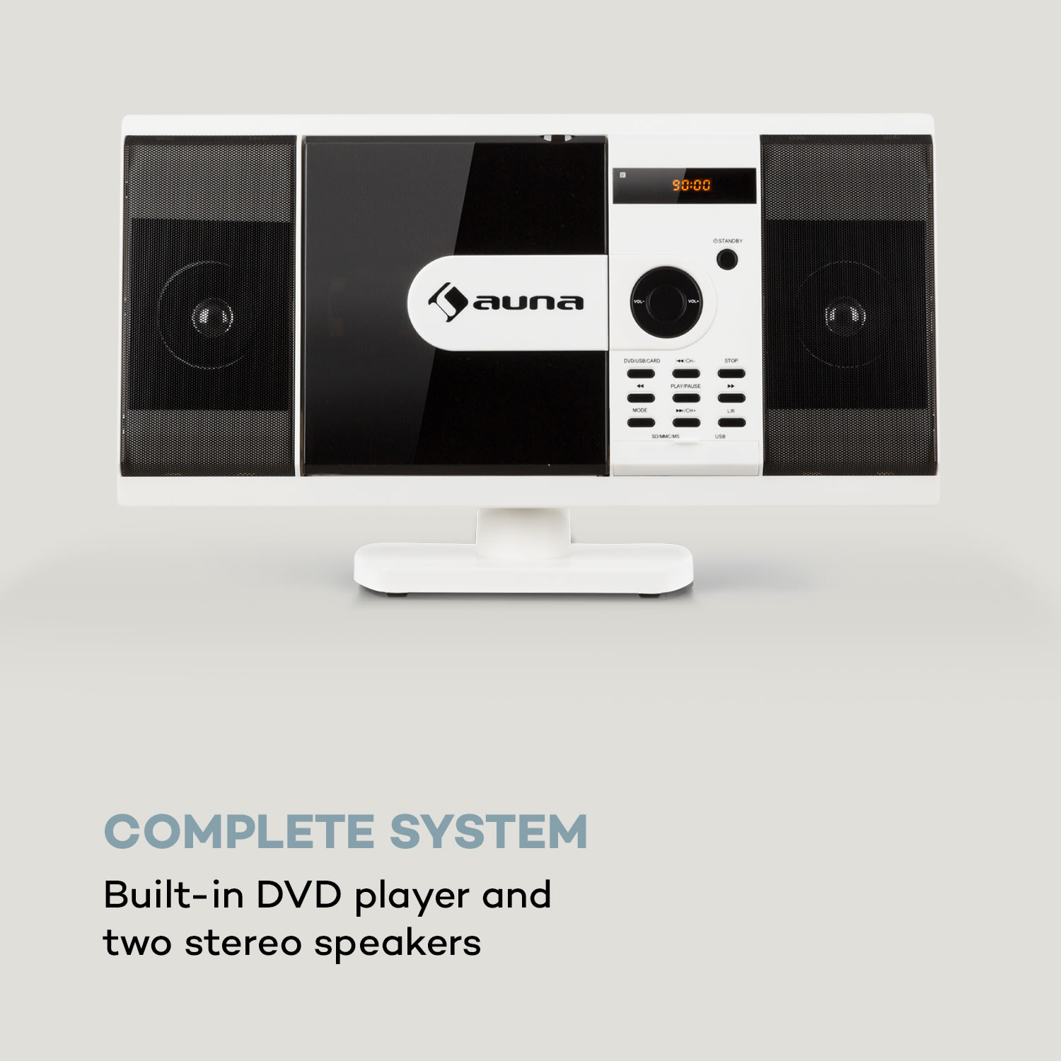Auna MCD-82 BT, vertikálny stereo systém, DVD/CD, bluetooth, USB/SD, FM, HDMI, biely – Obrázok 2