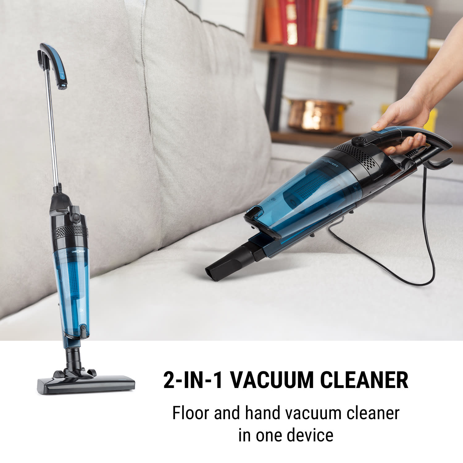 OneConcept Duster, vysávač, cyklónový filtračný systém, 600 W, modrý/čierny – Obrázok 5