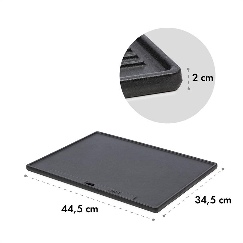 Klarstein Highgrade-Plate, liatinová grilovacia platňa, 44.5 x 34.5 cm, smaltovaná – Obrázok 4