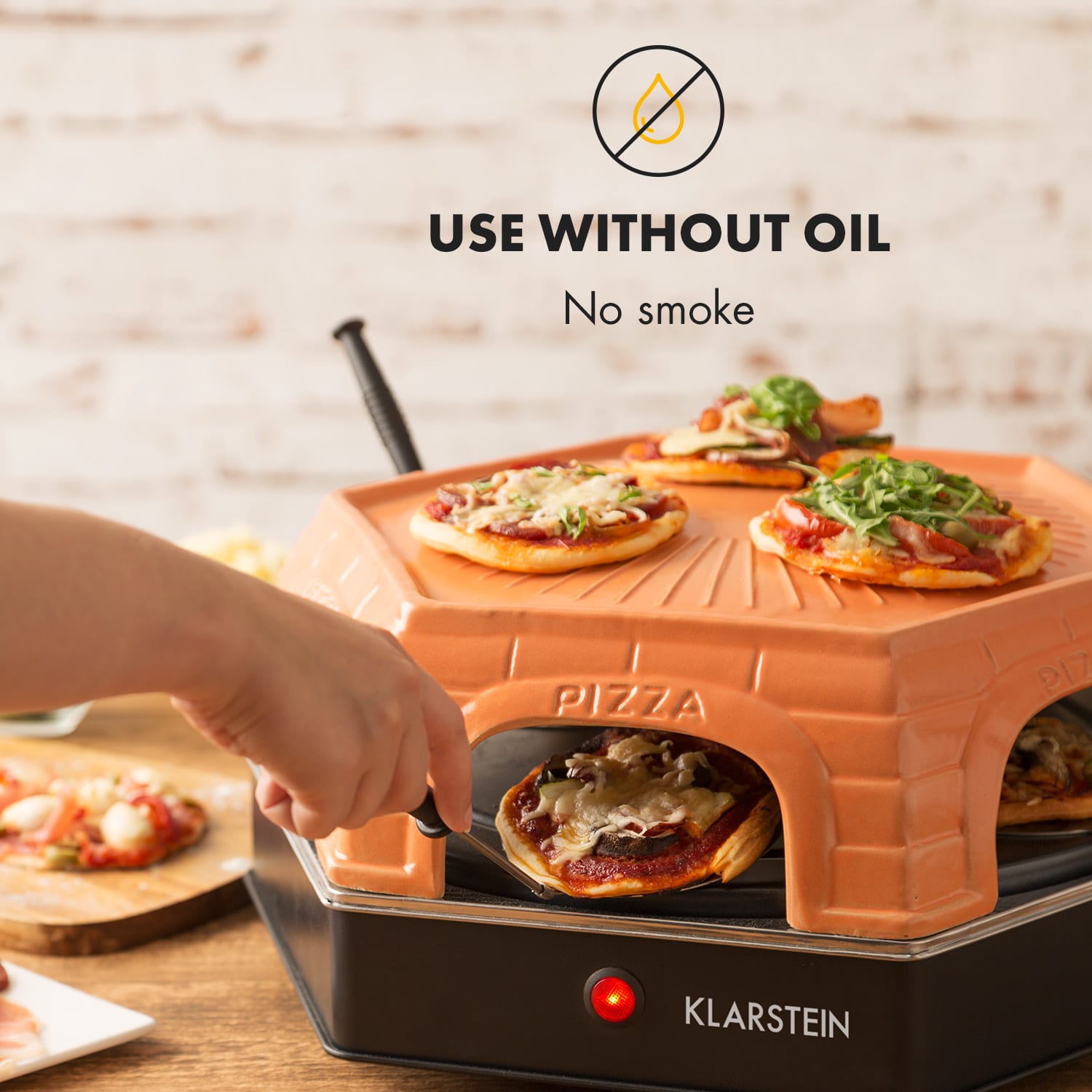 Klarstein Capricciosa, rúra na pečenie pizze, 1500 W, kryt z terakoty, funkcia udržiavania teploty – Obrázok 3