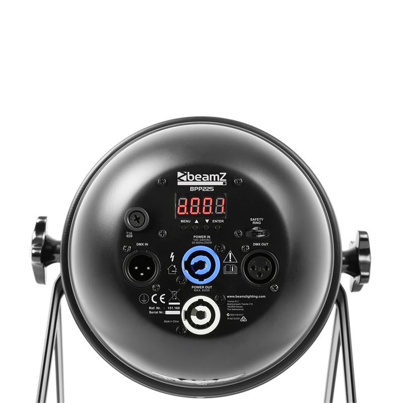 Beamz BPP225 PAR 64, LED reflektor, 6v1 LED diódy, RGBWA-UV, 200 W, čierny – Obrázok 4