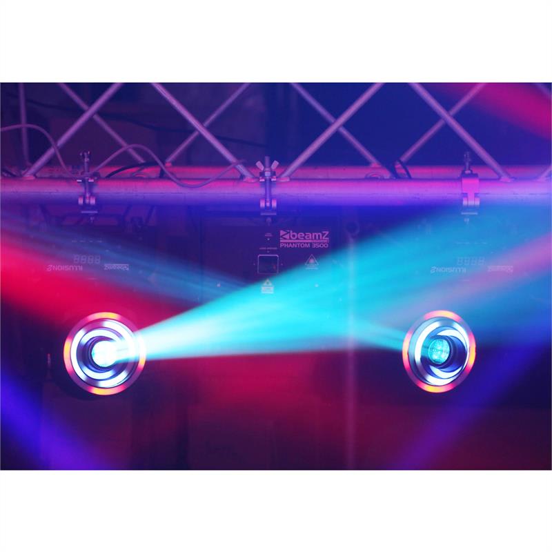 Beamz Illusion 2, 30 W, LED biele, 3v1 SMD RGB LED kruh, DMX režim alebo samostatný režim , čierna – Obrázok 2