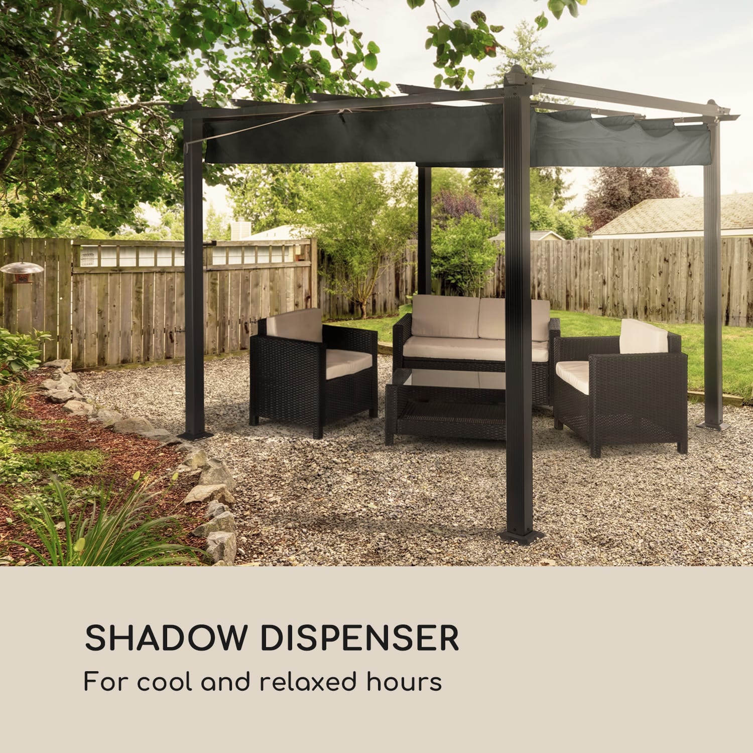 Blumfeldt Pantheon Roof, náhradná strecha, 3 x 2,6 m, 180 g/m², šedá