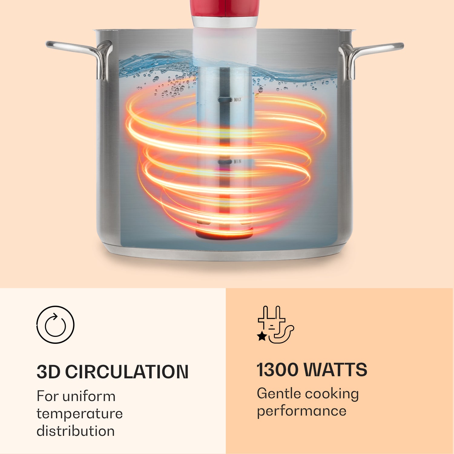 Klarstein Quickstick, Sous Vide varič, 20 l, termostat, cirkulačné čerpadlo, nehrdzavejúca oceľ – Obrázok 4