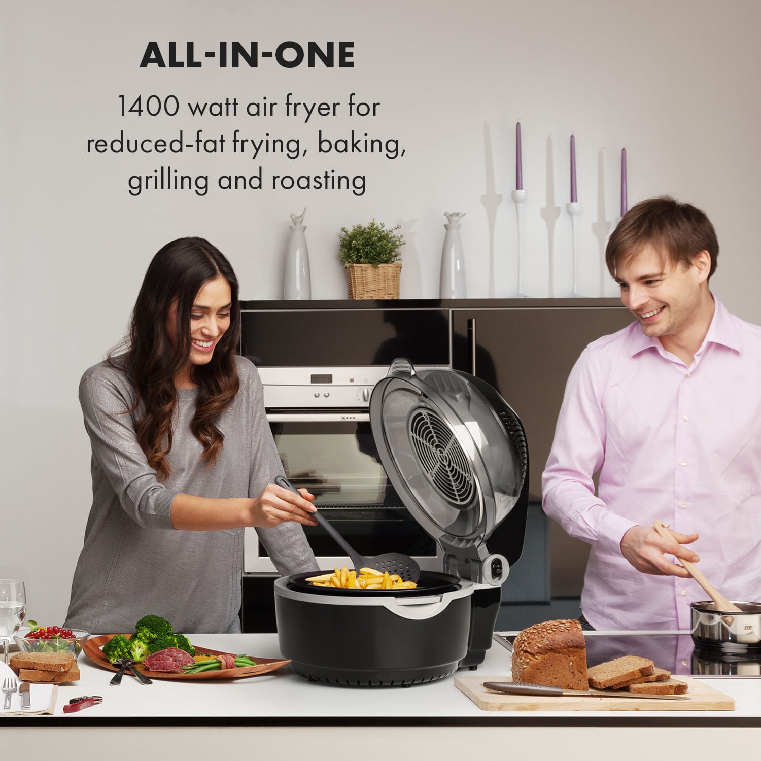 Klarstein VitAir Turbo Smart, teplovzdušná fritéza, 1400 W, 10 l, 20 programov, čierna