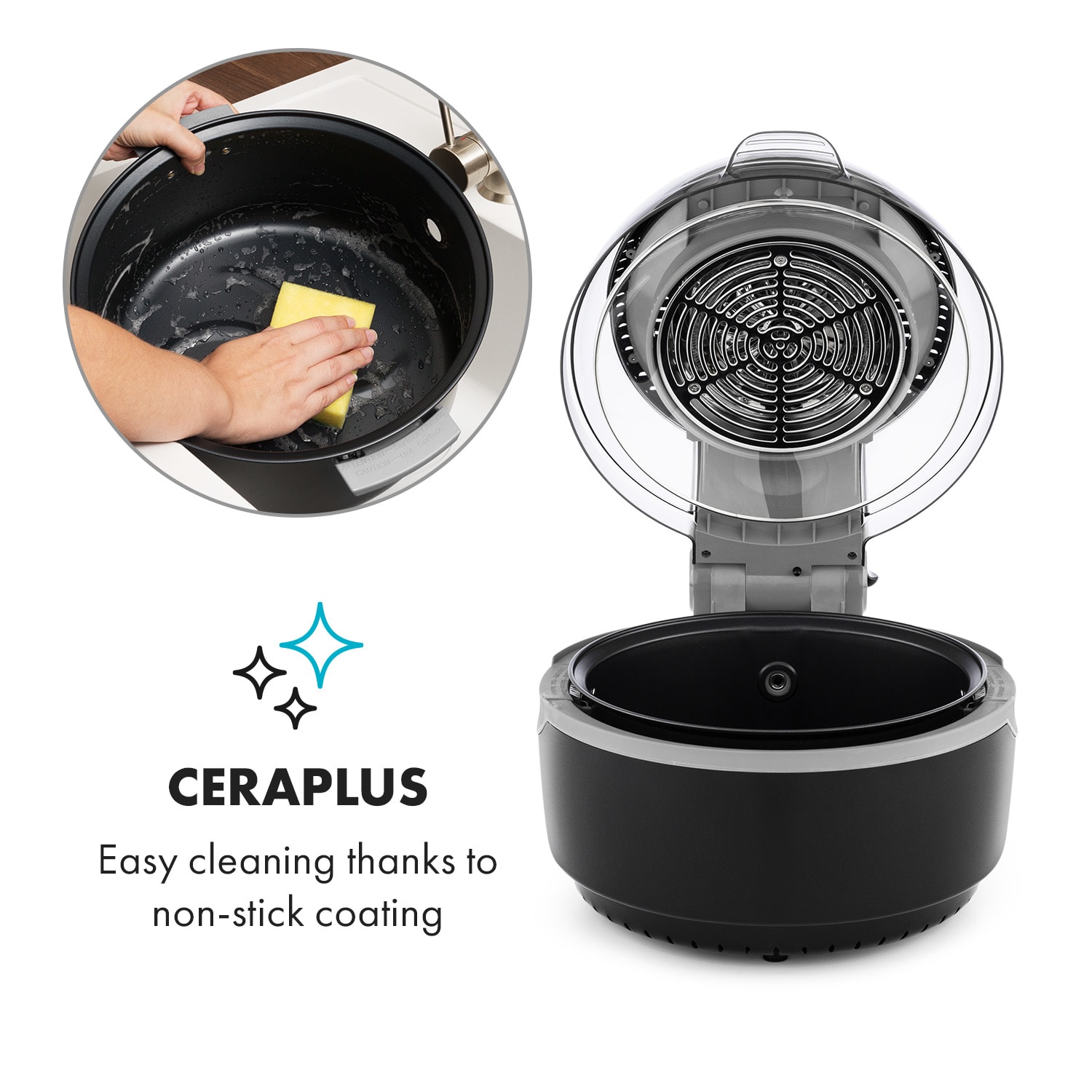 Klarstein VitAir Turbo Smart, teplovzdušná fritéza, 1400 W, 10 l, 20 programov, čierna – Obrázok 3