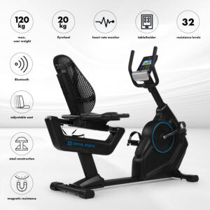 Capital Sports Evo Deluxe, kardio bicykel, bluetooth, aplikácia, 20 kg zotrvačník