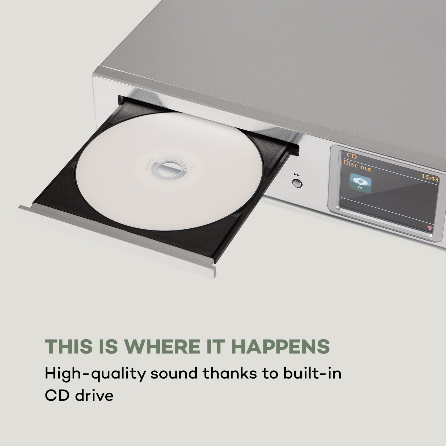 Auna iTuner CD, HiFi receiver, internetové/DAB+/FM rádio, CD prehrávač, WiFi, strieborný – Obrázok 3