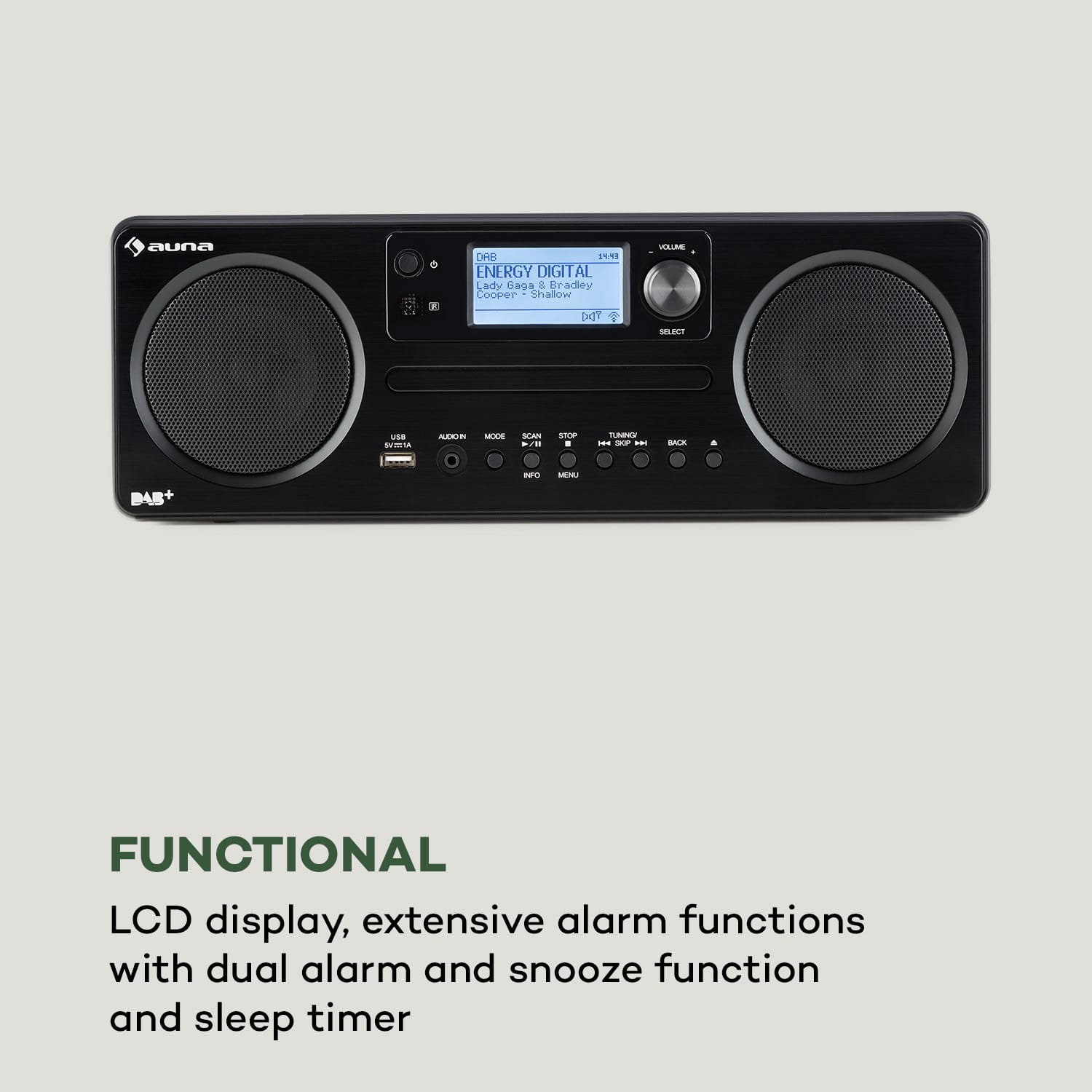 Auna Worldwide CD, internetové rádio, Spotify Connect, ovládanie cez aplikáciu, bluetooth, čierne – Obrázok 4